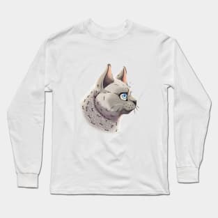 Silver / Seal Point British Shorthair Side Portrait Long Sleeve T-Shirt